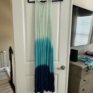 NWT Lilly Pulitzer Ombre Maxi Coverup Dress in Mint to Navy - XS